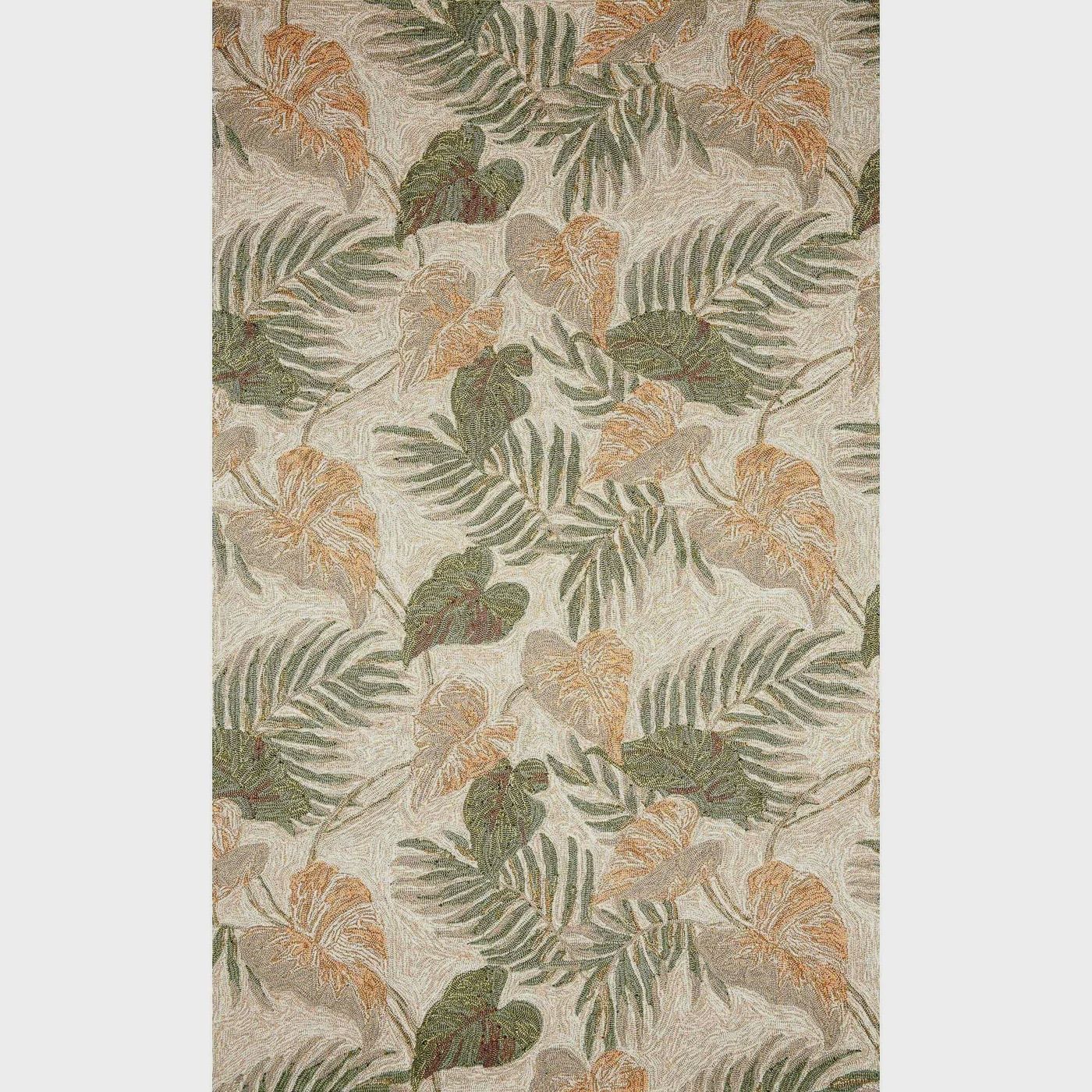 Liora Manne Ravella Tropical Leaf Indoor/Outdoor Rug Neutral 5x7&#39;