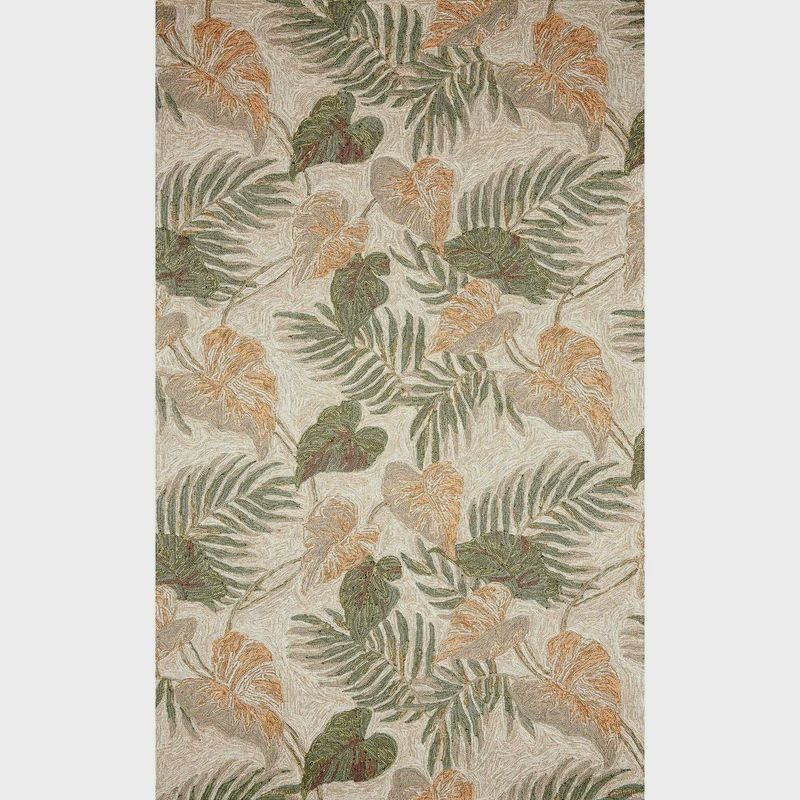 Ravella Tropical Leaf Indoor/Outdoor Rug Neutral 5x7'