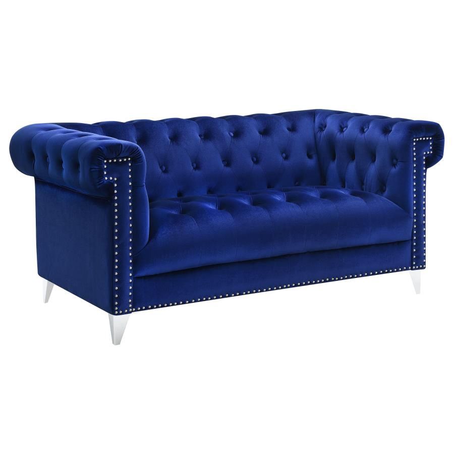 Bleker Tuxedo Arm Loveseat Blue