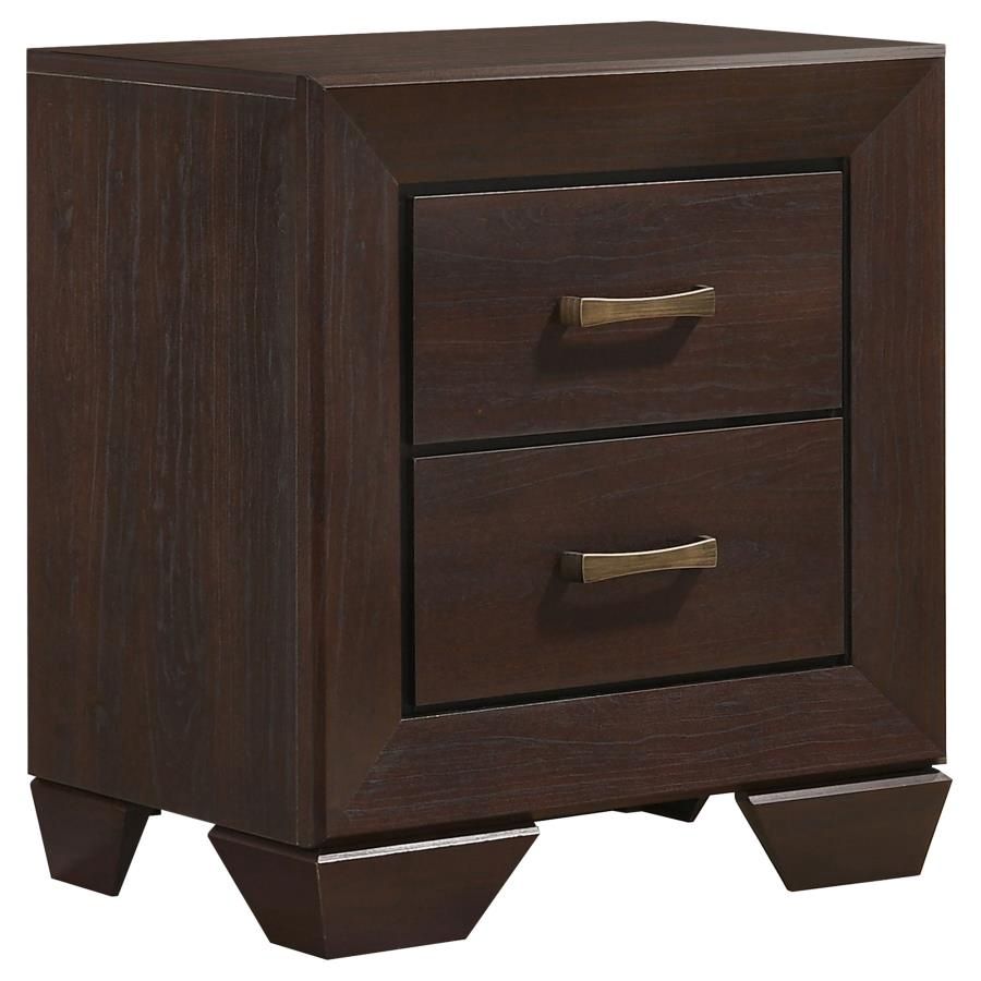Kauffman 2 Drawer Nightstand Dark Cocoa