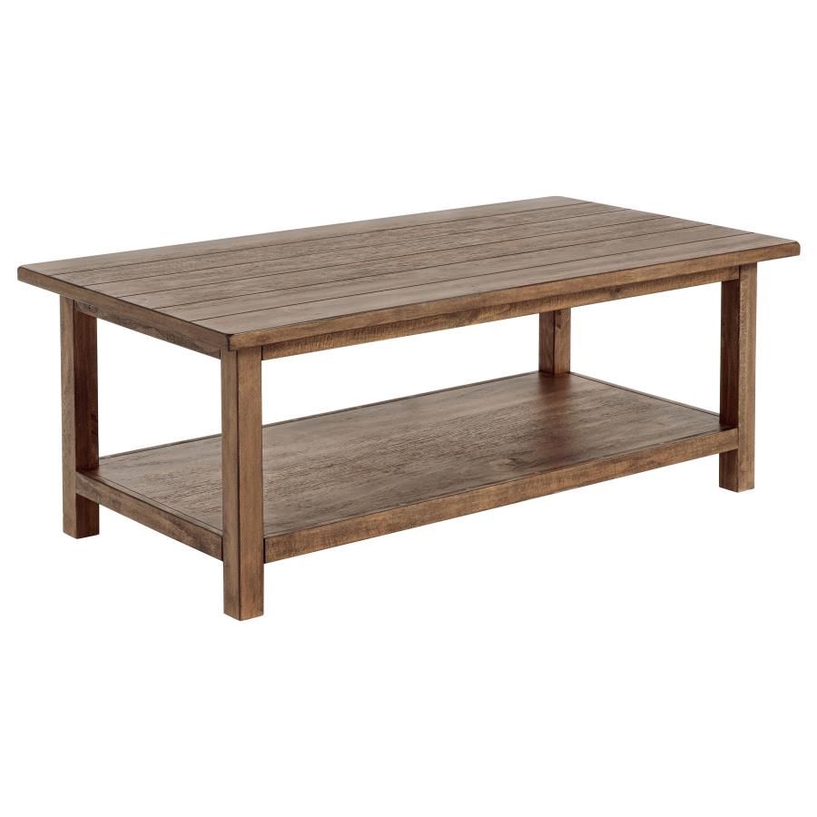 Payne Coffee Table with Shelf Distressed Brown