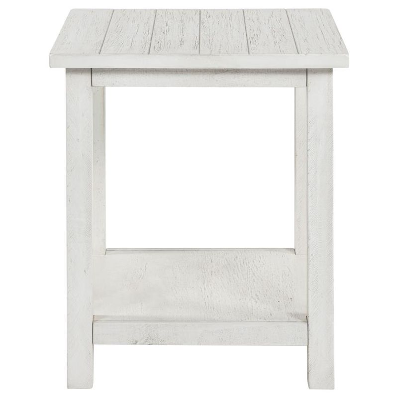 Payne End Table with Shelf Distressed White