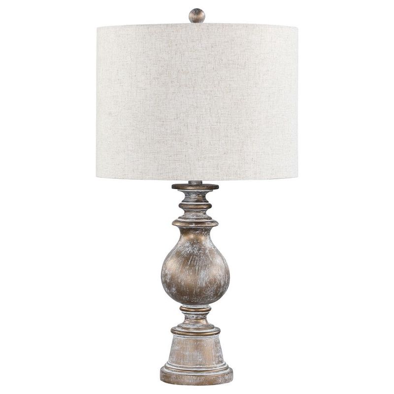 Brie 28-Inch Drum Shade Urn Table Lamp Antique Gold