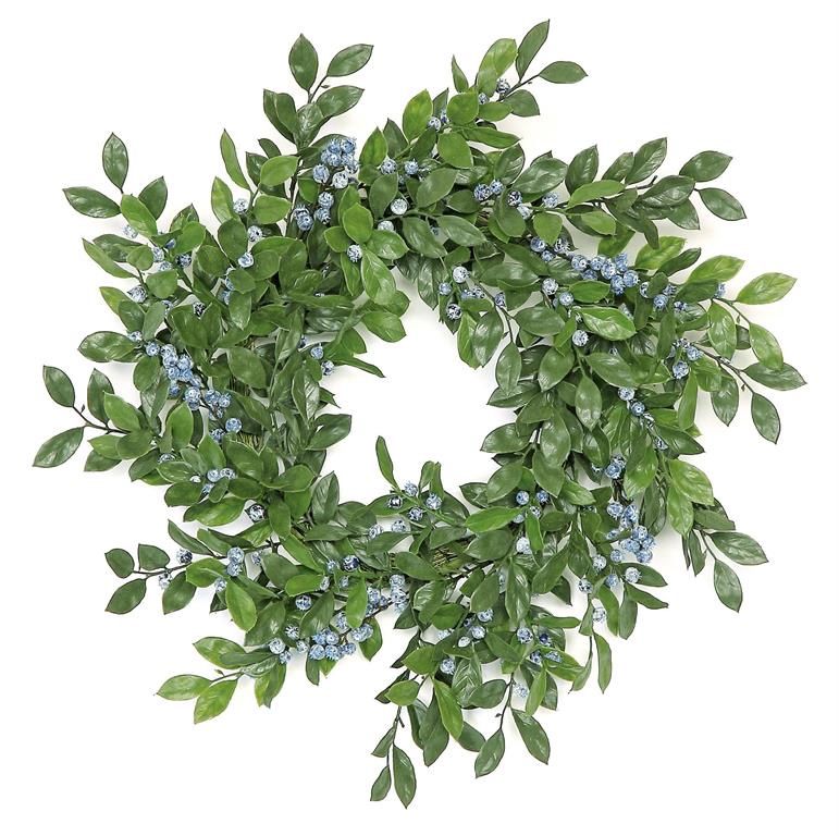 Wreath Blueberry 24&quot; Blue/Green
