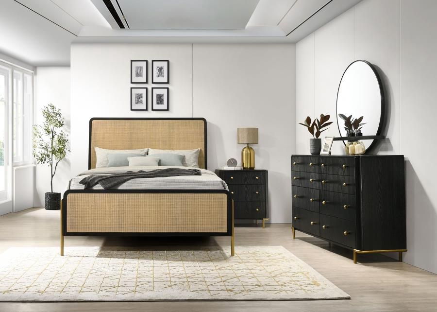 Arini 4pc Bedroom Set King, Rattan/Sand -ONL