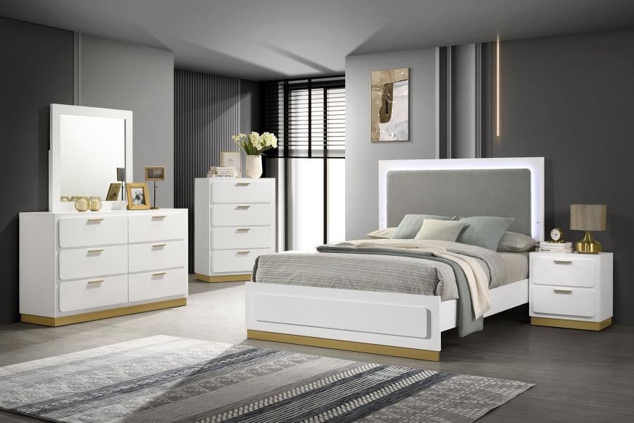 Caraway 5pc Bedroom Set White Queen -ONL