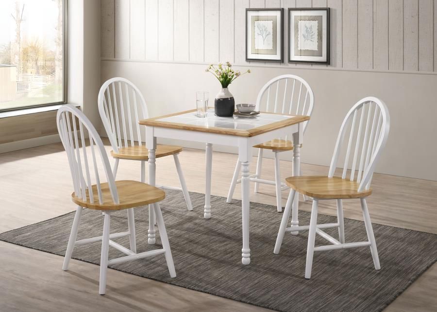 Carlene 5pc Dining Set, White ONL