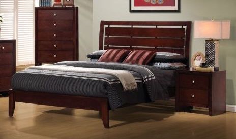 Serenity 2pc Set Bed &amp; Nightstand Merlot, Queen ONL