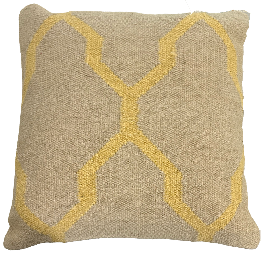 Rizzy Home Decorative Pillow, Cream and Light Orange