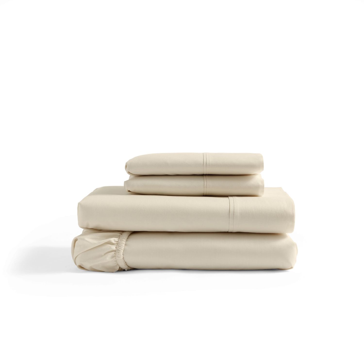 Weekender 200 TC Cotton Sheet Set, Color: Cream, Size: King