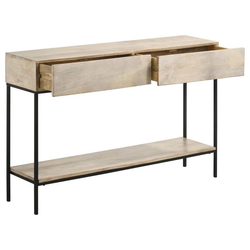 Rubeus 2 Drawer Wood Entryway Console Table, White Washed