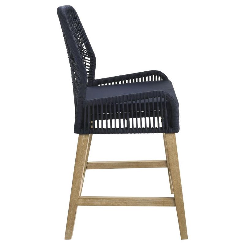 Nakia Woven Rope Counter Height Chair, Navy (Set of 2)
