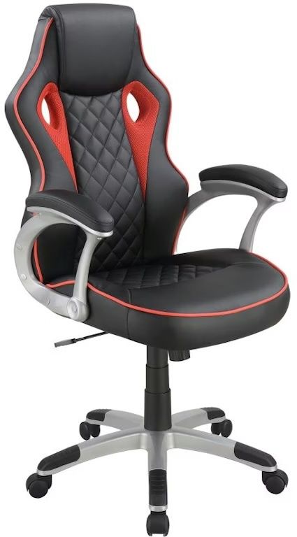 Lucas Adjustable Office Chair, Black and Red