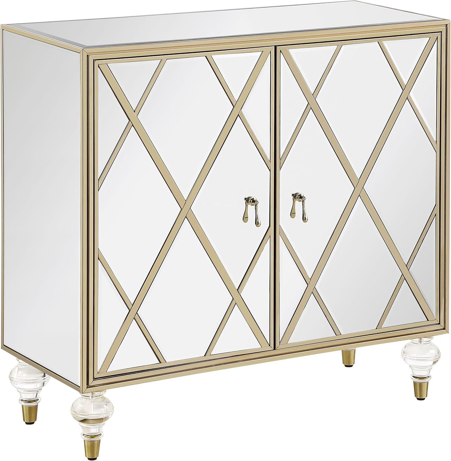 Astilbe 2 Door Mirrored Accent Cabinet