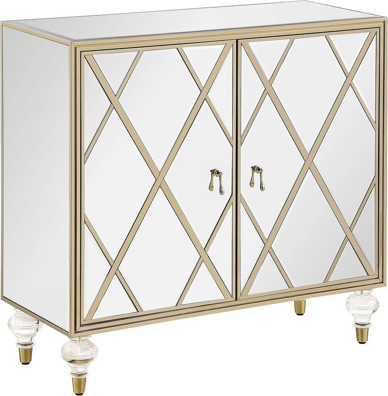 Astilbe 2 Door Mirrored Accent Cabinet