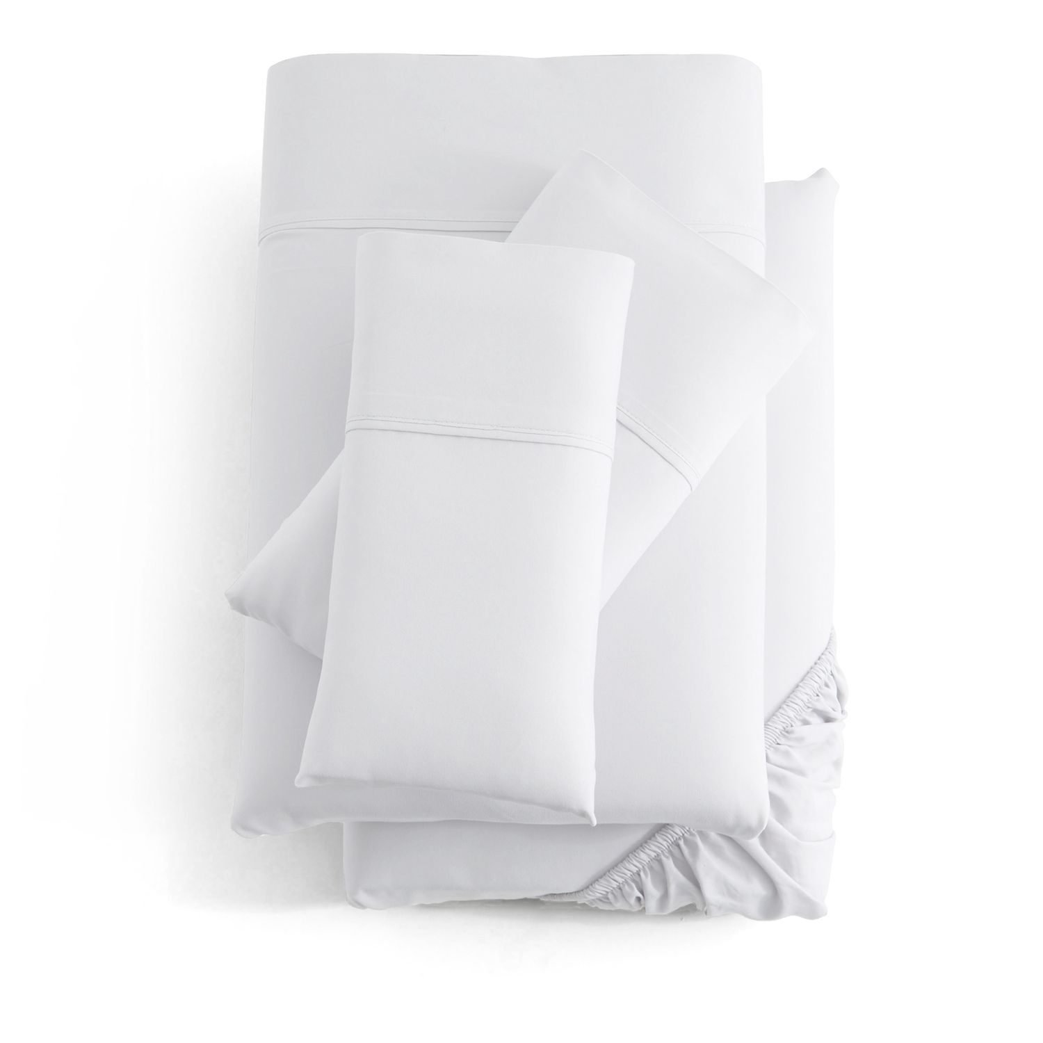Malouf Rayon from Bamboo Sheet Set, Colour: White, Size: Queen
