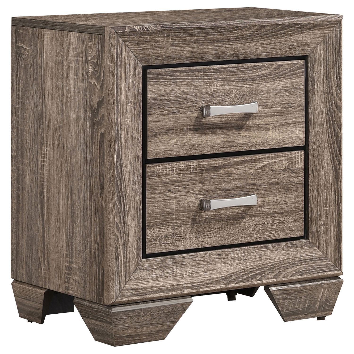 Kauffman 2-Drawer Nightstand, Colour: Washed Taupe