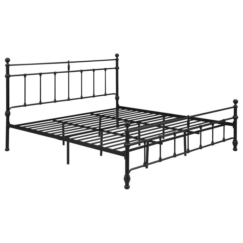 Novak Metal Platform Bed, Matte Black
