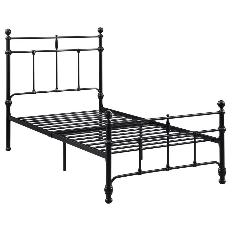 Novak Metal Platform Bed, Matte Black, Size: Twin