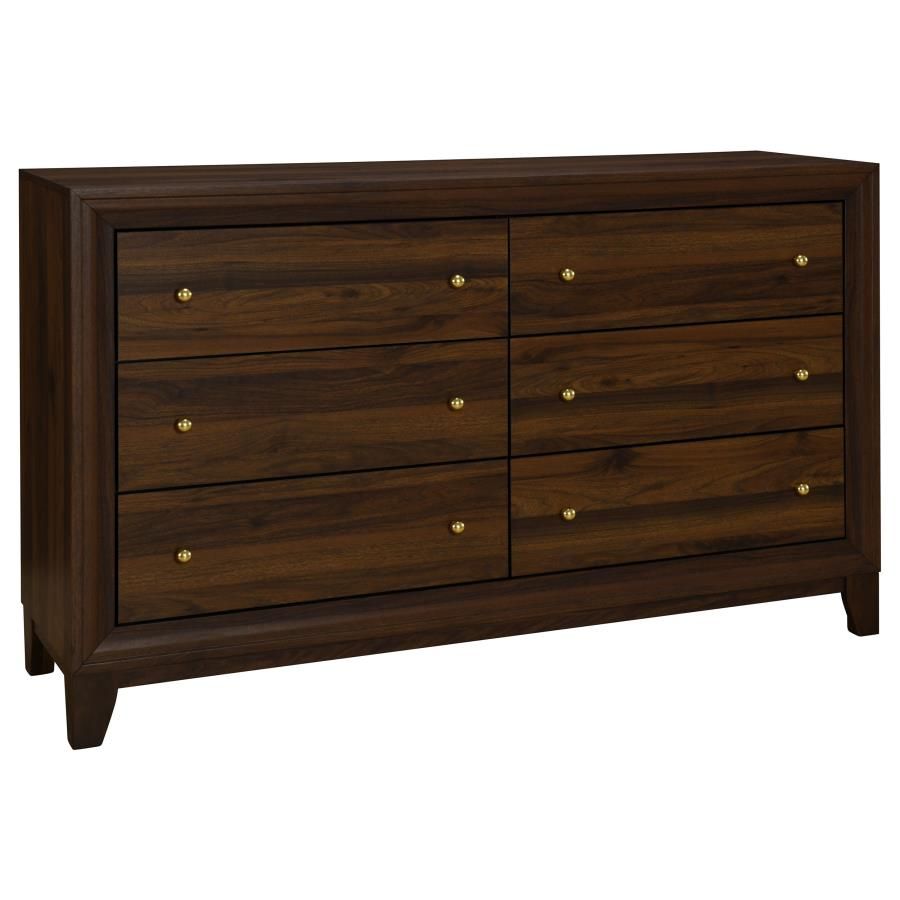 Welsley 6 Drawer Dresser, Walnut