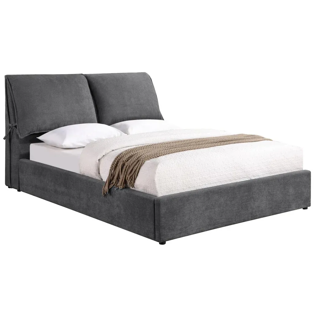 Laurel Upholstered Platform Bed King, Grey