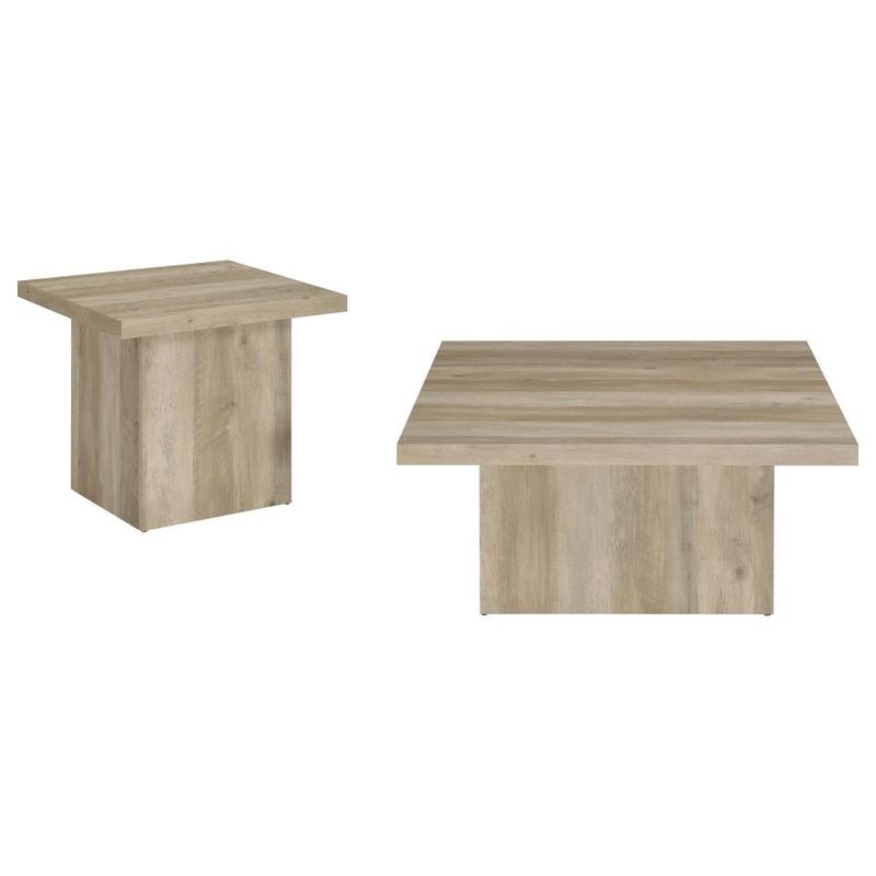Devar 2-piece Coffee End Table Set Distressed Pine