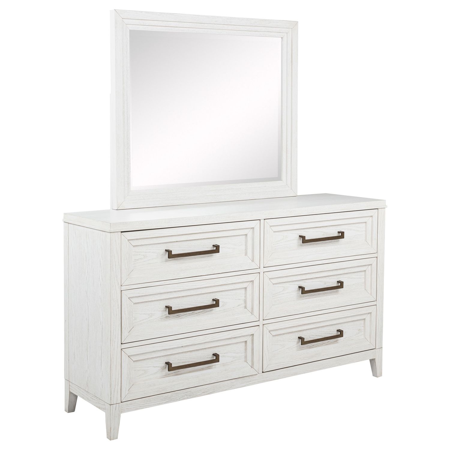 Marielle Dresser &amp; Mirror Set, Distressed White