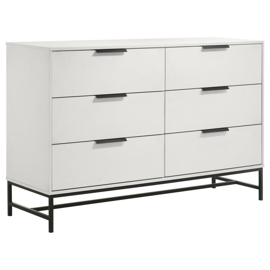 Sonora 6-drawer Dresser White