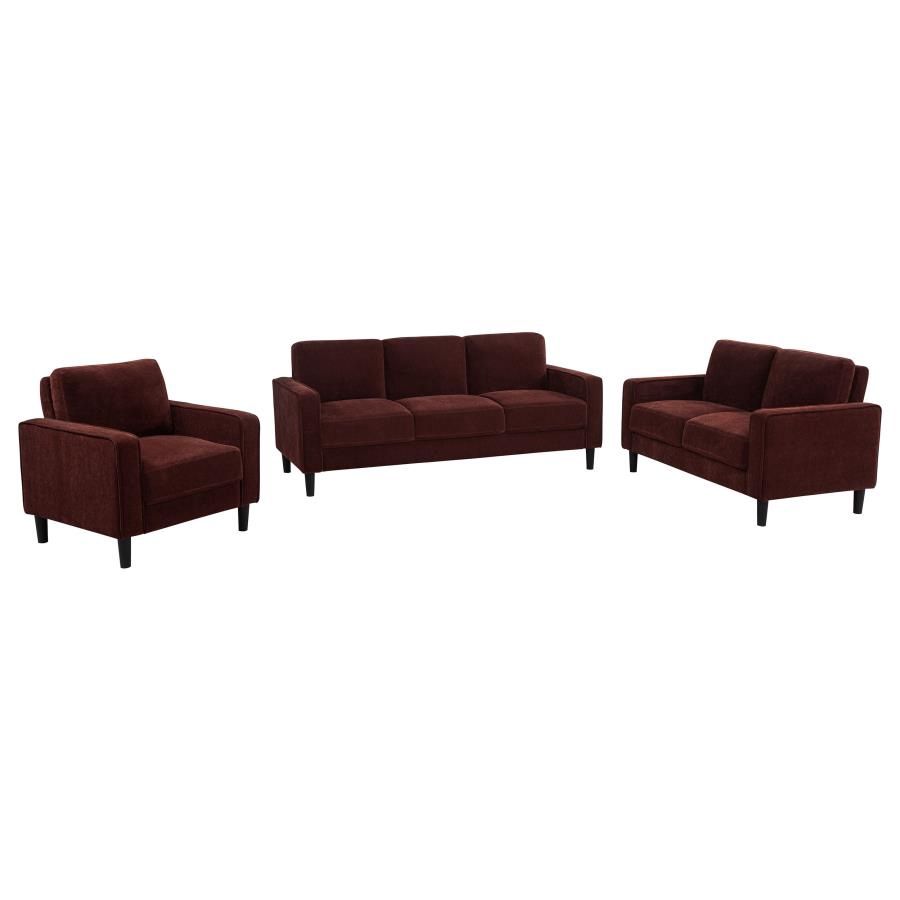 Ruth 3-piece Track Arm Sofa Rust Red