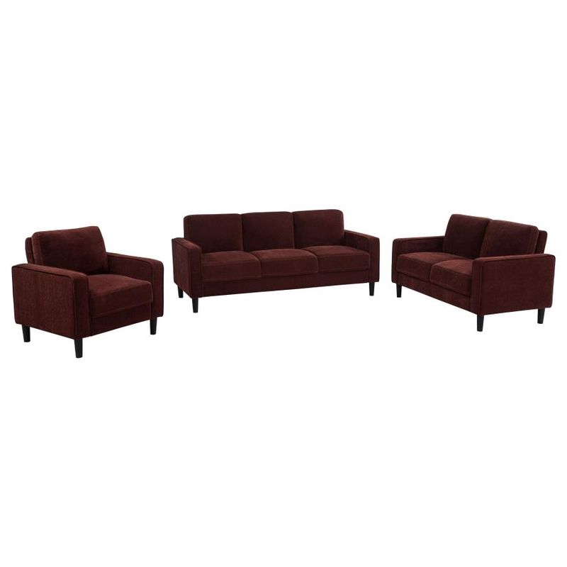 Ruth 3-piece Track Arm Sofa Rust Red