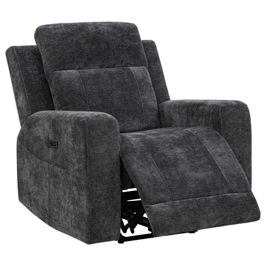 Kennett Chenille Power Recliner Chair Dark Grey