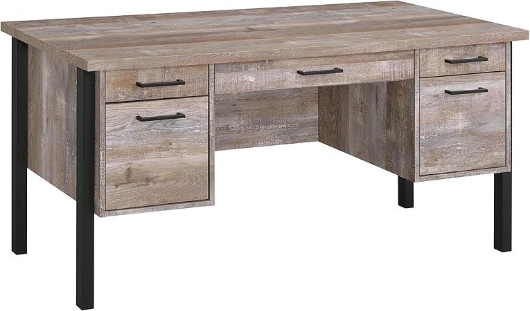 Samson 60-Inch Computer Desk Weathered Oak