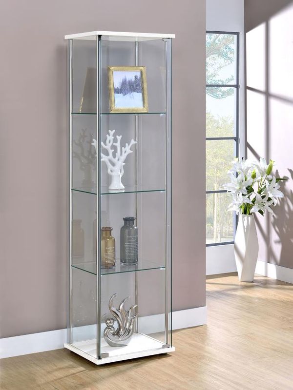 Bellatrix 3-shelf Clear Glass Curio Cabinet