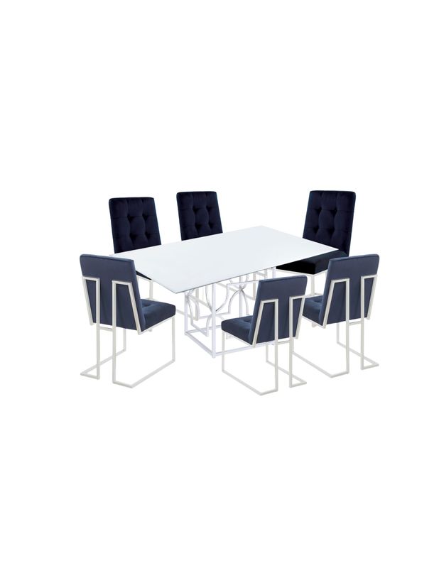 Cisco 7pc Glass Top Dining Table Set