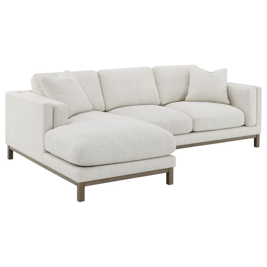 Geneva Boucle Sectional Chaise Sofa Sand