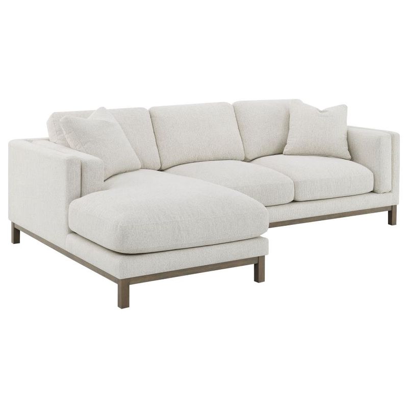 Geneva Boucle Sectional Chaise Sofa Sand