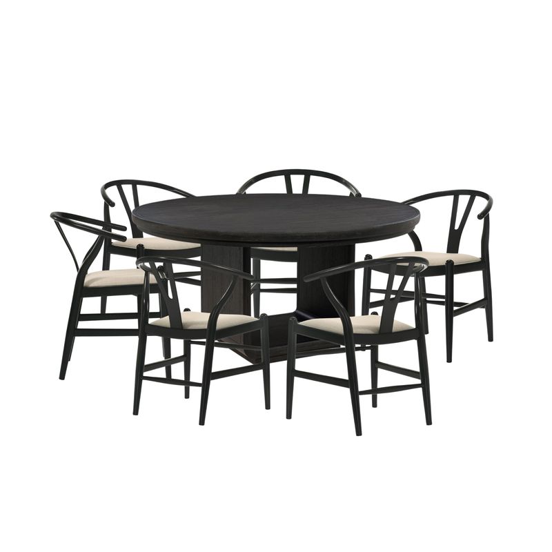 Crestmont 7pc Dining Set, Wishbone Chairs