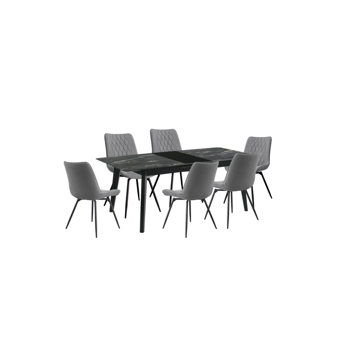 Diggs 7pc Dining Set, Swivel Chairs