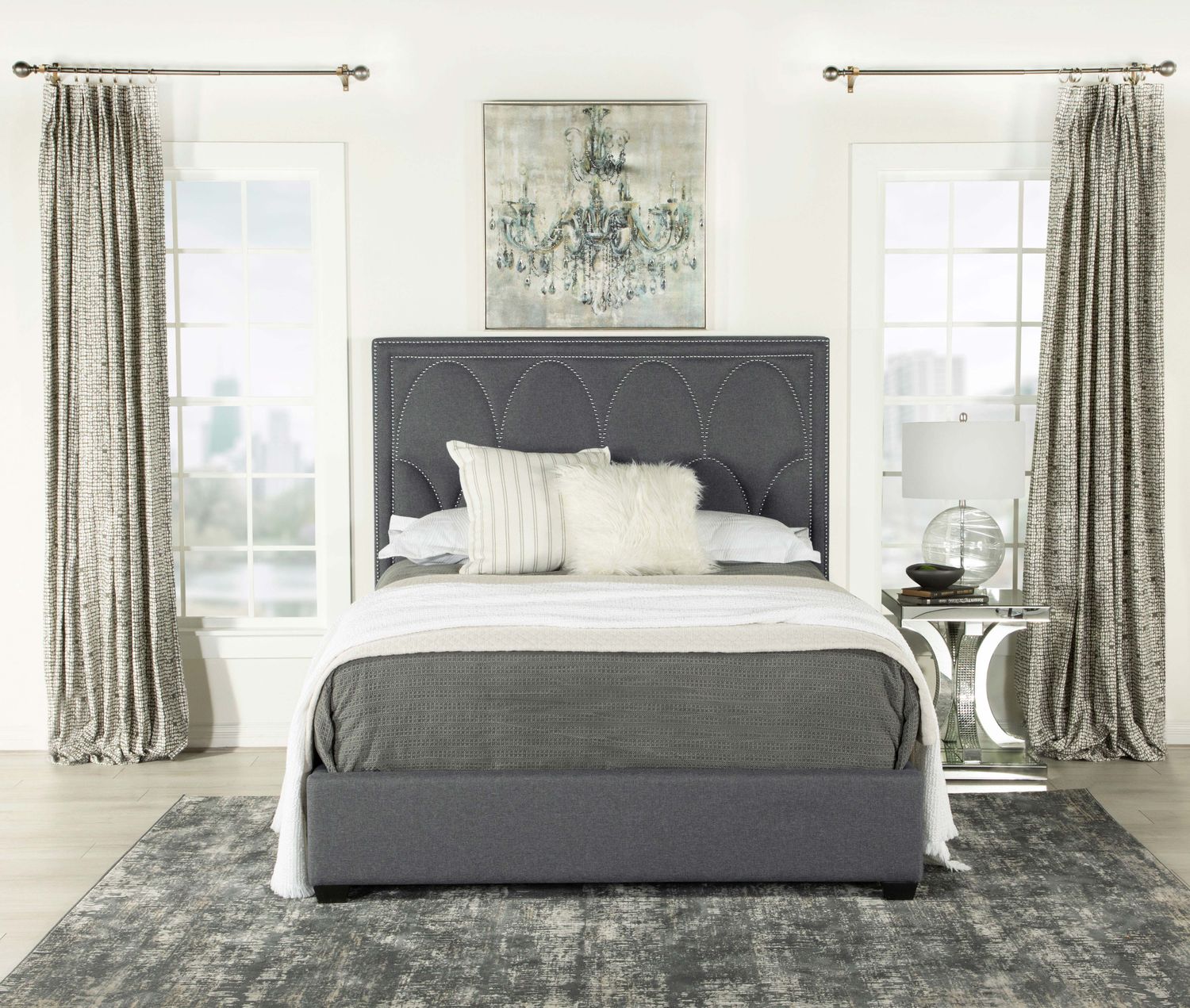 Bowfield Upholstered King Bed Charcoal