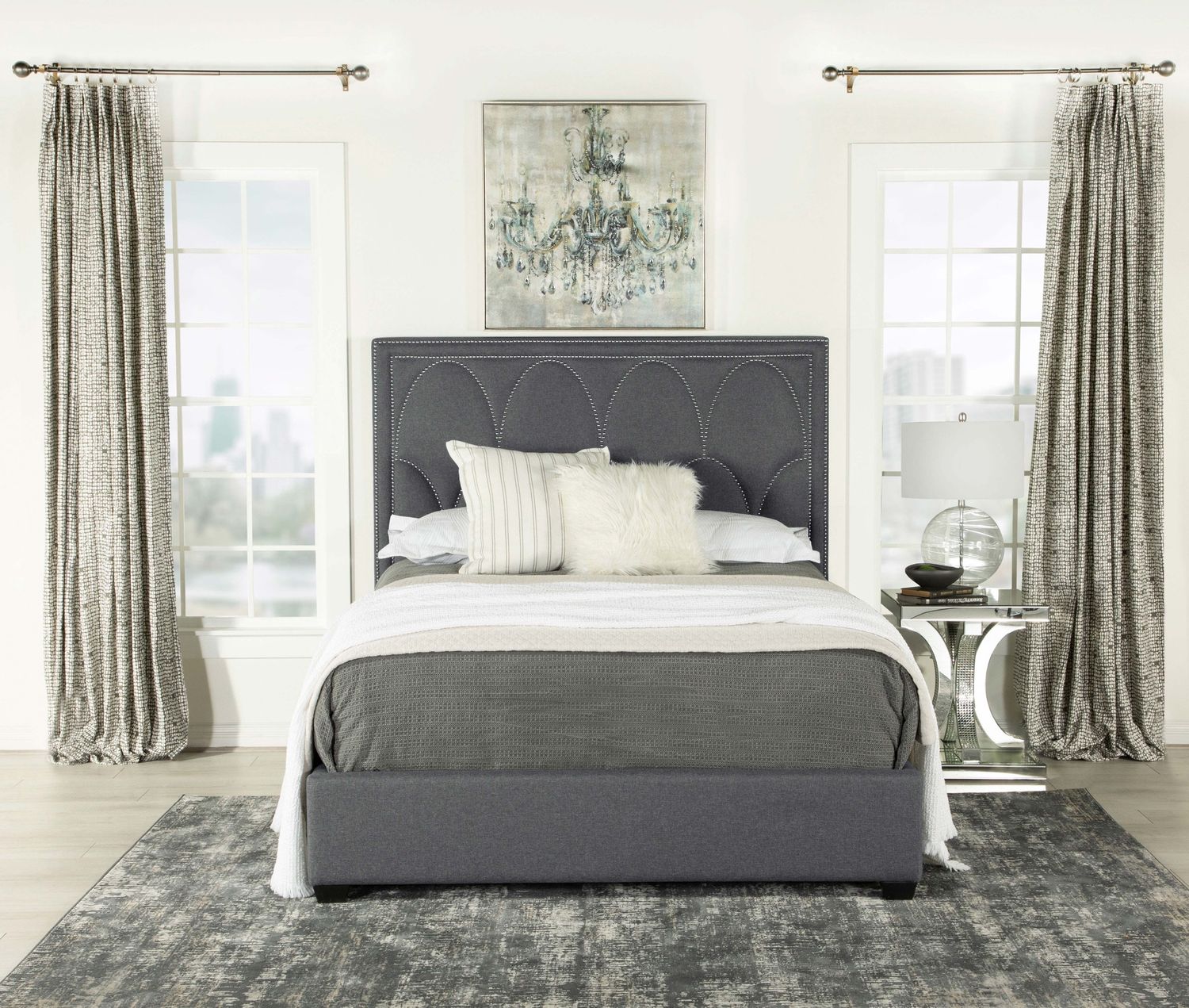 Bowfield Upholstered King Bed Charcoal