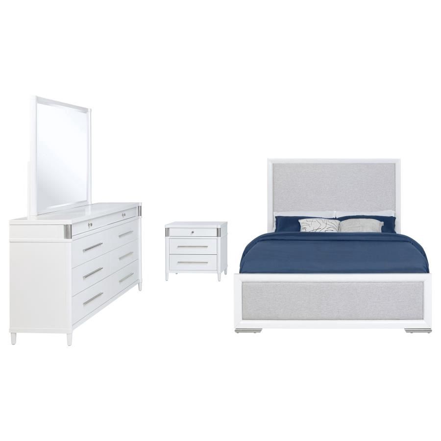 Gracemont 4pc Bedroom Set King, Grey and White