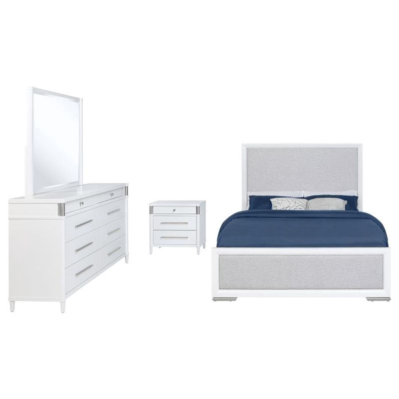 Gracemont 4pc Bedroom Set King, Grey and White