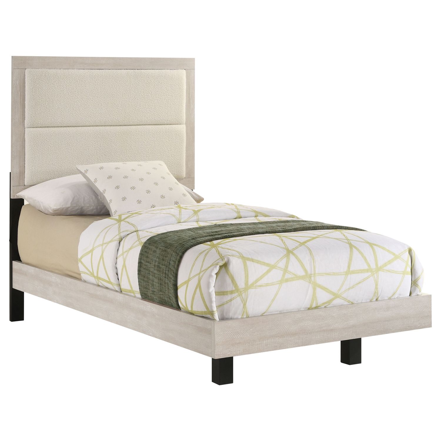 Trenton Panel Bed Twin, Rustic Cream