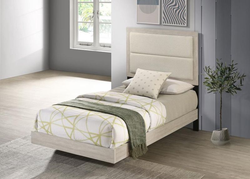 Trenton Panel Bed Twin, Rustic Cream