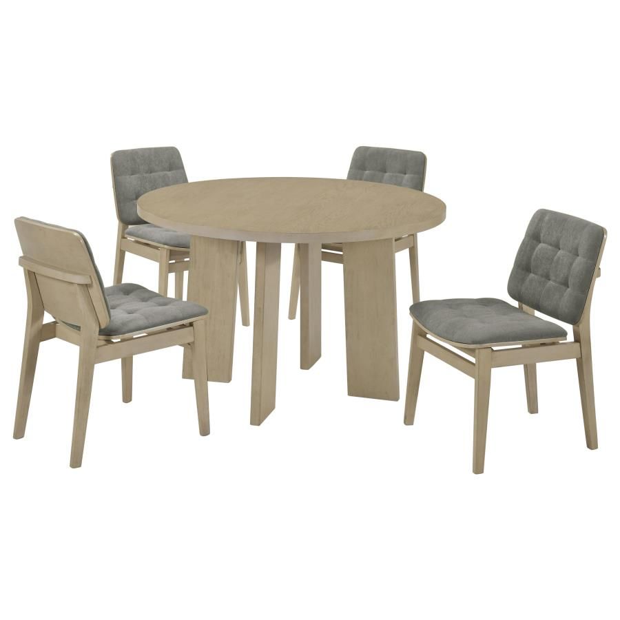 Strouse 5-piece Dining Set Grey and Natural Oak