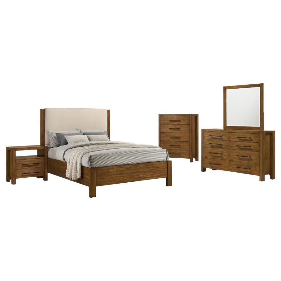 Adderley 5pc Bedroom Set Queen, Warm Brown