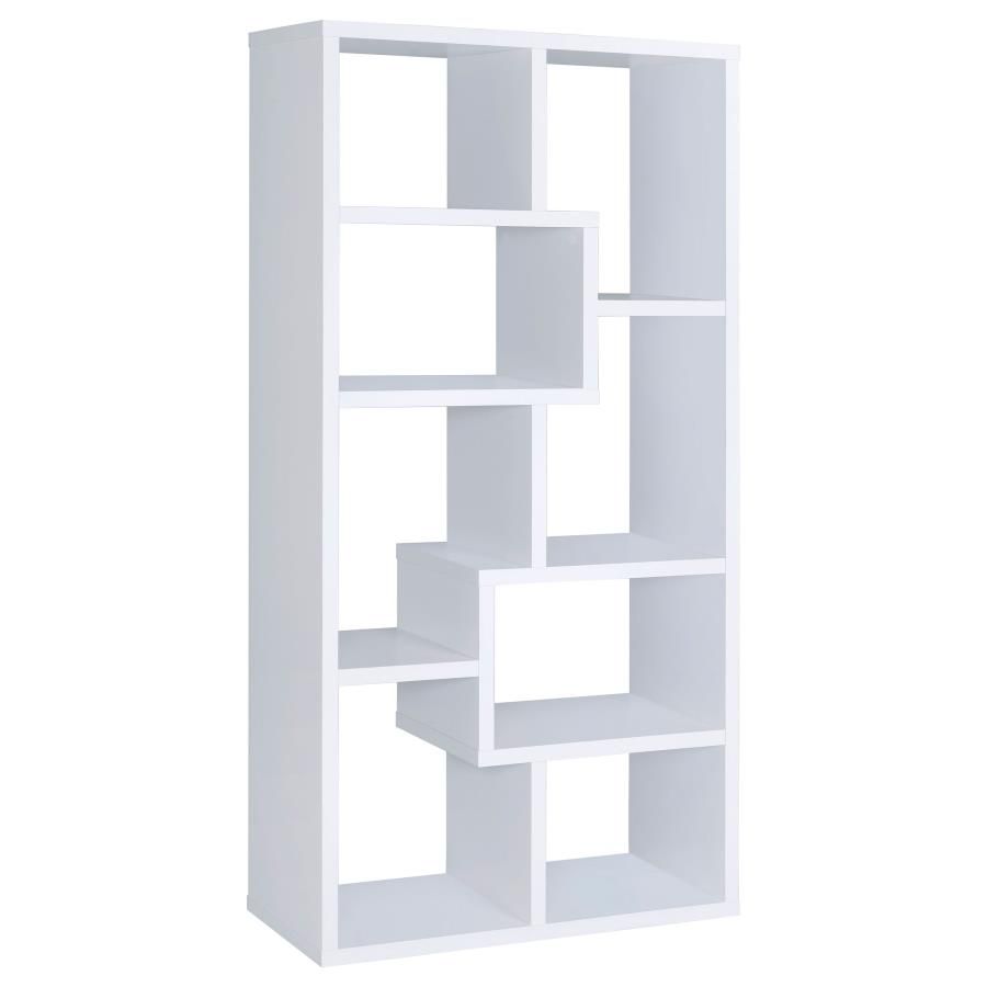 Theo 71" 6-shelf Bookshelf, Colour: White