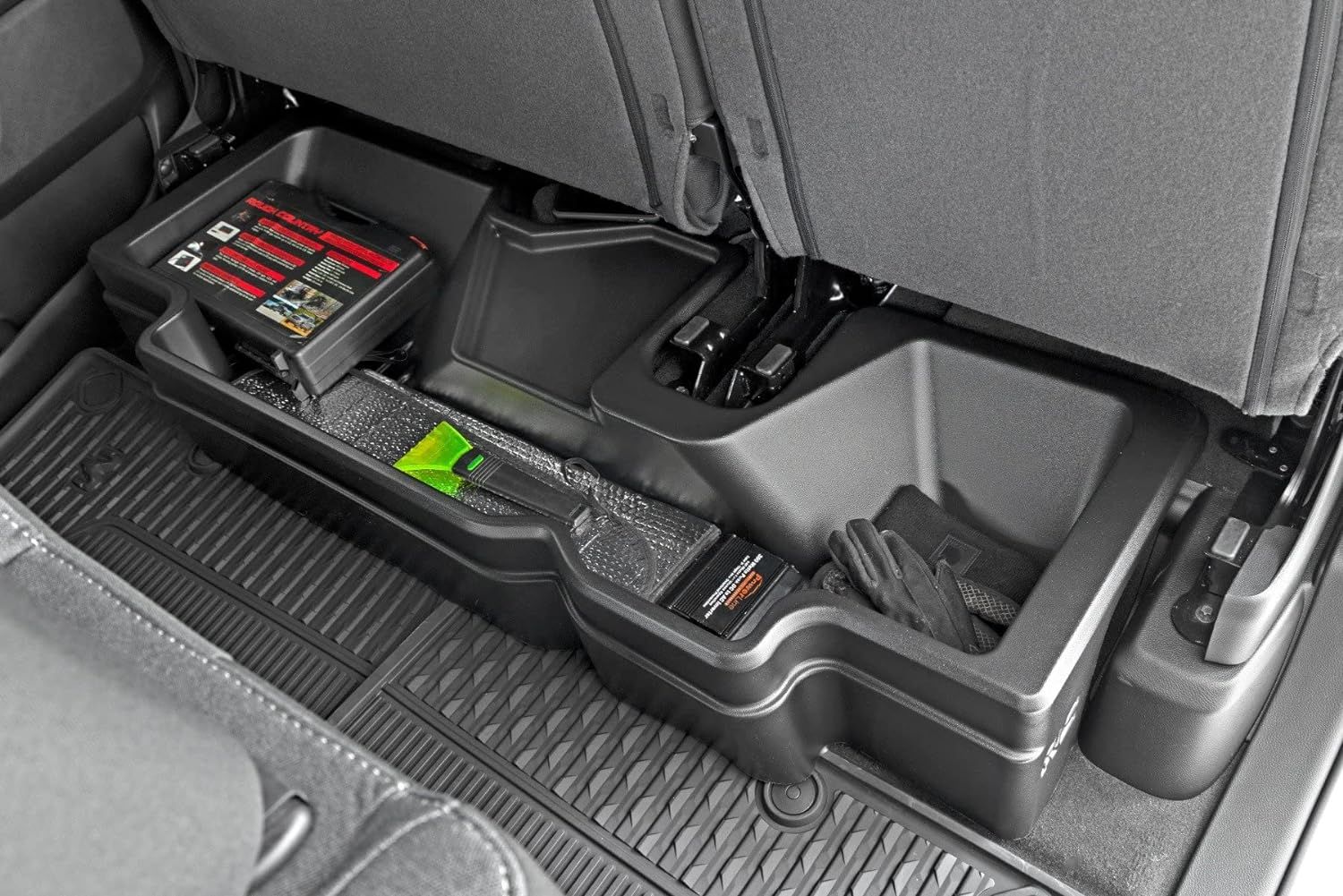 Rough Country UnderSeat Storage Box, 2019-up, Dodge Ram Pick up, Crew Cab.