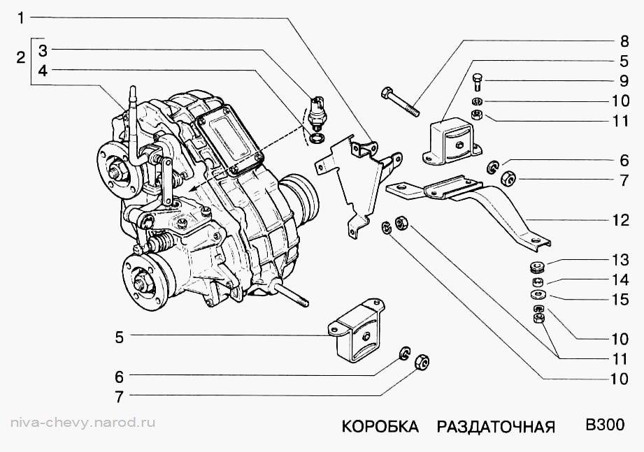 Схема работы раздатки нива