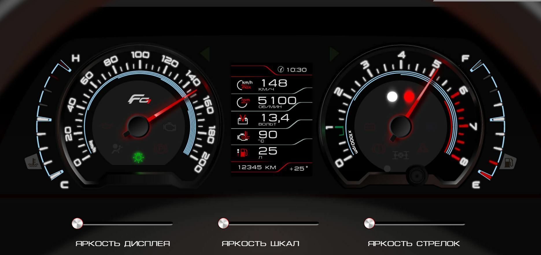 как выставить стрелки на приборной панели
